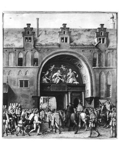 دخول هرقل فرانسوا من فرنسا ، دوق ألينكون (1554-84) إلى أنتويرب ، 19 فبراير 1582 بواسطة المدرسة الفلمنكية