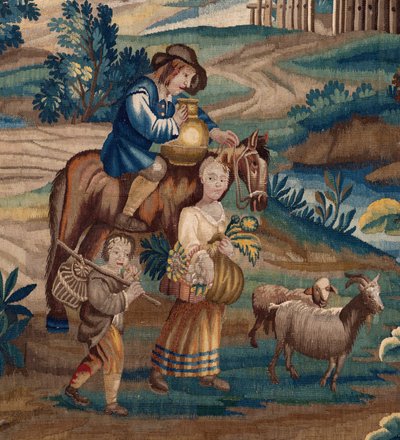 نسيج فلمنكي. نهاية القرن السابع عشر. ممتلكات كنيسة Sint-Walburgakerk Oudenaarde (عمادة Sint-Walburga). بواسطة المدرسة الفلمنكية