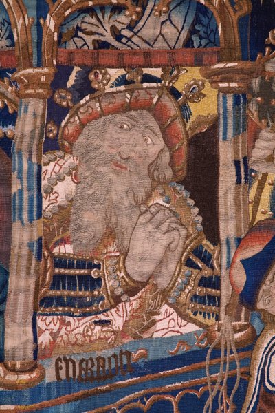 نسيج فلمنكي. عبور البحر الأحمر (باسو ديل مار روجو). كاليفورنيا 1490. التفاصيل. بواسطة المدرسة الفلمنكية