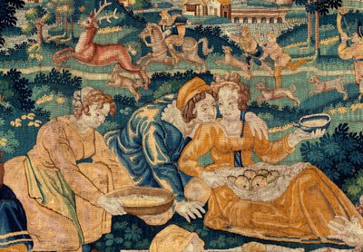نسيج فلمنكي. وجبة الريف. استوديو Oudenaarde. 331x465 سم. Iinv (83073) -8 / 00008. القرن السابع عشر. بواسطة المدرسة الفلمنكية