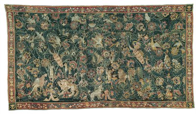 خضرة كبيرة مع الحيوانات والطيور ، 1525-50 بواسطة المدرسة الفلمنكية