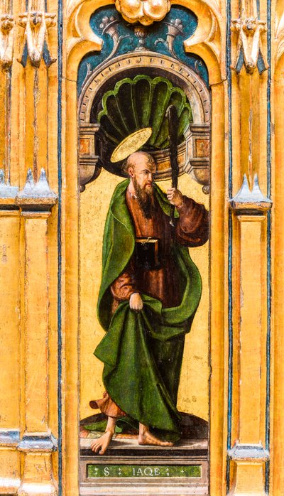 صندوق الذخائر، القديس يعقوب الأصغر يحمل هراوة بواسطة المدرسة الفلمنكية