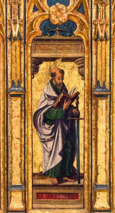 صندوق ذخائر، القديس بولس يحمل كتاباً مفتوحاً وسيفاً بواسطة المدرسة الفلمنكية