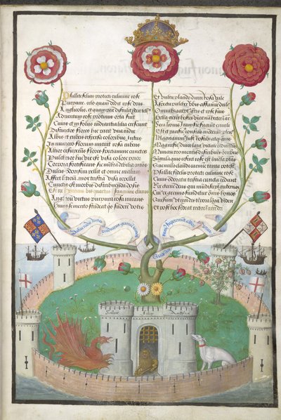 Royal MS 11 E Xl fol.2 آيات برموز تيودور ، حوالي 1516 (رق) بواسطة المدرسة الفلمنكية