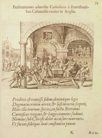 اضطهاد الكاثوليك الإنجليز على يد البروتستانت الكالفينيين الكاثوليك بواسطة المدرسة الفلمنكية