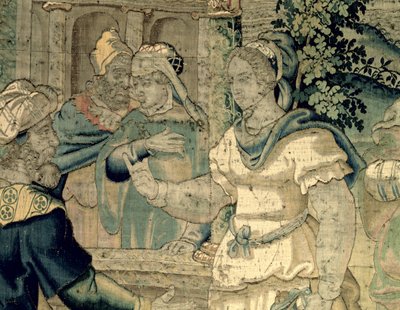 بنات جيثرو تخبر أبيهم عن لقائهم بموسى (تفاصيل 181718) بواسطة المدرسة الفلمنكية