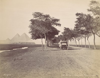 القاهرة. زقاق الأهرامات ، كاليفورنيا. 1870. بواسطة فيليكس بونفيس
