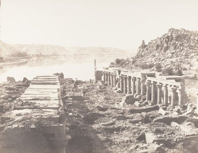 جزيرة Fileh Philæ ، منظر عام مأخوذ من النقطة I ، على المنصة ... ، 1851-52 ، طبع 1853-54. بواسطة فيليكس تينارد