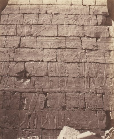 الكرنك طيبة ، القصر - قاعة العواميد - الديكور الداخلي ... ، 1851-52 ، طبعت 1853-54. بواسطة فيليكس تينارد