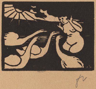 مستحم مع Swans Bather with Swans ، 1893. بواسطة فيليكس فالوتون