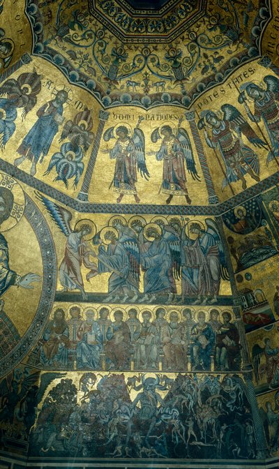 فسيفساء على السقف المقبب من St Johns Baptistry ، فلورنسا (فسيفساء) بواسطة مدرسة فلورنسا