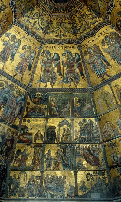 فسيفساء على السقف المقبب من St Johns Baptistry ، فلورنسا (فسيفساء) بواسطة مدرسة فلورنسا