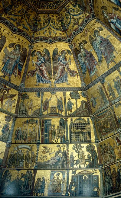 فسيفساء على السقف المقبب من St Johns Baptistry ، فلورنسا (فسيفساء) بواسطة مدرسة فلورنسا