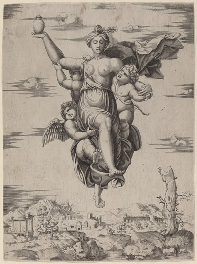 تحمل نفسية إلى أوليمبوس بواسطة أتباع Marcantonio Raimondi بعد رافائيل
