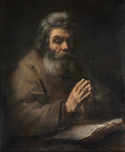 رجل مسن في الصلاة بواسطة Follower of Rembrandt van Rijn