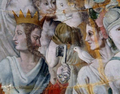 يانوس مع مفاتيح لمدينة روما ، وجونو ، اللوحات الجدارية في برج مذهّب من Ligue ، مدرسة Fontainebleau ، قلعة Tanlay (القرنين السادس عشر والسابع عشر) ، بورجوندي ، فرنسا بواسطة مدرسة فونتينبلو