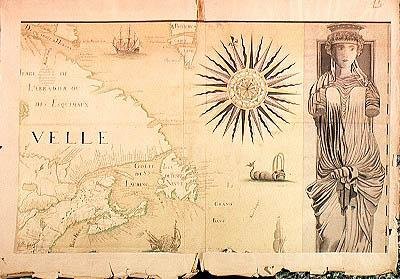 خريطة Nouvelle-France (كندا) 1699 (انظر أيضًا 187069) بواسطة فونفيل فونفيل