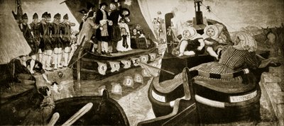افتتاح قناة بريدجووتر ، 1768 ، رسم توضيحي من "قصة هتشنسون عن الأمة البريطانية" ، ج .1923 بواسطة فورد مادوكس براون