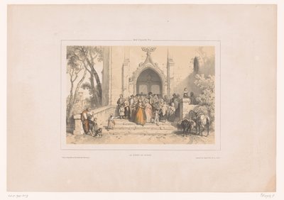 يغادر رواد الكنيسة الكنيسة بعد الخدمة La Sortie de l