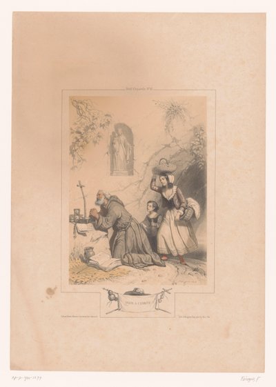 امرأة وطفل يزوران ناسكًا Visite à l