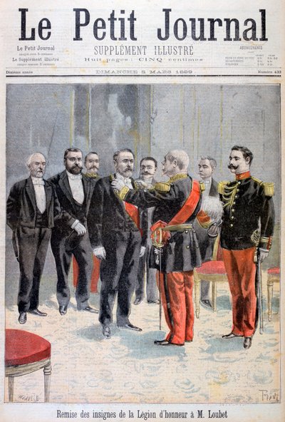 الحصول على ميدالية وسام جوقة الشرف من إميل لوبيه ، باريس ، 1899 بواسطة Fortuné Méaulle