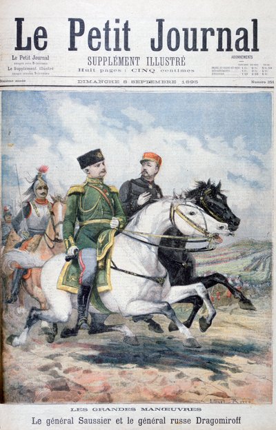 الجنرال الفرنسي سوسييه والجنرال الروسي دراغوميروف ، 1895 بواسطة Fortuné Méaulle