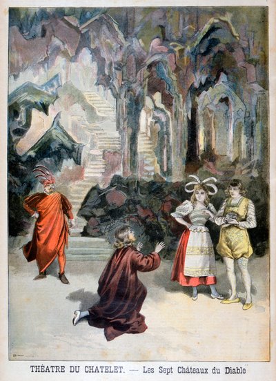 أداء Les Sept Chateaux du Diable ، مسرح du Chatelet ، باريس ، 1896 بواسطة Fortuné Méaulle