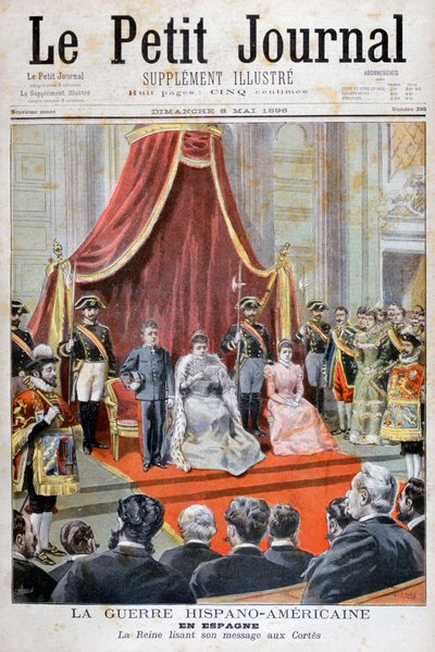 ملكة Spainsh يلقي خطابًا ، الحرب الإسبانية الأمريكية ، 1898 بواسطة Fortuné Méaulle