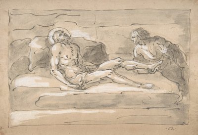 حزن المسيح الميت على المجدلين الذي يبجل جراح قدميه ، 1787-1863. بواسطة فورتوناتو دورانتي