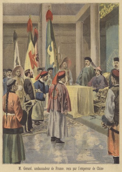 أوغست جيرار ، السفير الفرنسي لدى الصين ، في استقبال الإمبراطور بواسطة Fortune Louis Meaulle