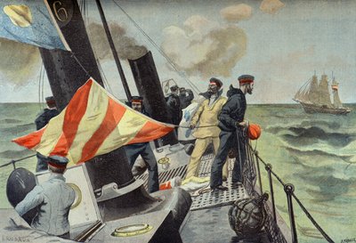 الاستيلاء على سفينة تجارية أسبانية، الحرب الإسبانية الأمريكية عام 1898 (نقش) بواسطة فورتشن لويس ميول