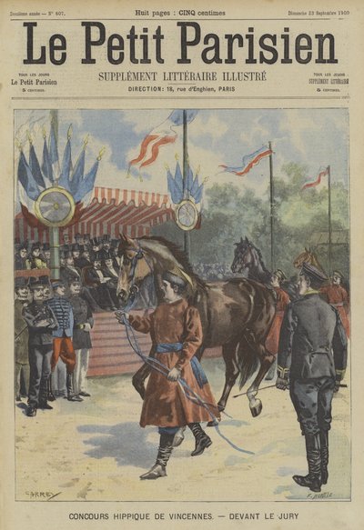 عرضت الخيول أمام هيئة المحلفين في مسابقة في فينسينز ، باريس بواسطة Fortune Louis Meaulle