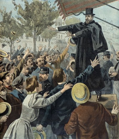 بول ديروليد في مظاهرة في باريس عام 1898 (نقش) بواسطة Fortune Louis Meaulle