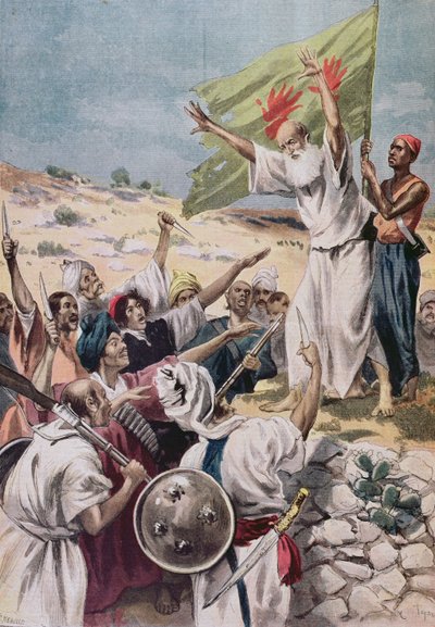 الوعظ بـ "الحرب المقدسة" خلال انتفاضة في الهند البريطانية ، صورة توضيحية من "لو بيتيت جورنال" ، 1897 بواسطة فورتشن لويس ميول