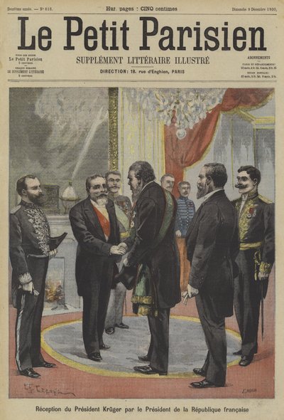 الرئيس الفرنسي إميل لوبيه يستقبل بول كروجر ، الرئيس السابق لترانسفال بواسطة Fortune Louis Meaulle