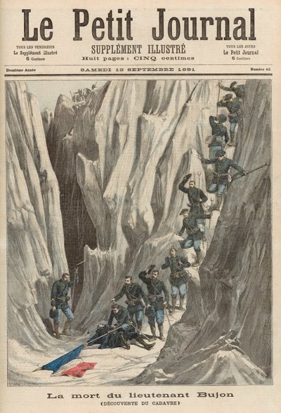 وفاة الملازم بوجون: اكتشاف جسده ، من "لو بيتيت جورنال" ، 12 سبتمبر 1891 بواسطة Fortune Louis Meaulle and Henri Meyer