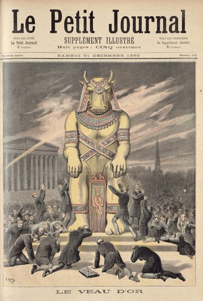 العجل الذهبي ، من "لو بيتيت جورنال" ، 31 ديسمبر 1892 بواسطة Fortune Louis Meaulle and Henri Meyer