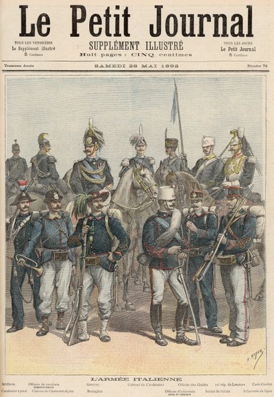الجيش الإيطالي ، من "لو بيتيت جورنال" ، 28 مايو 1892 (لون ليثو) بواسطة فورتشن لويس ميول وهنري ماير