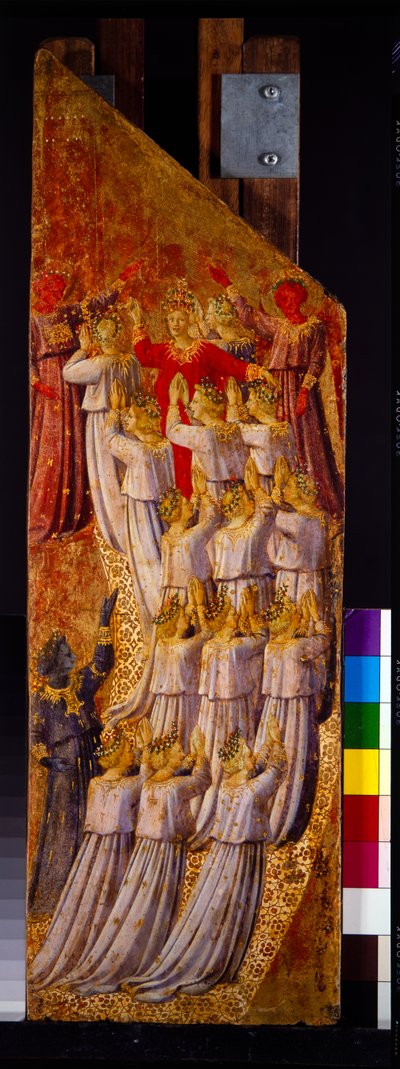 لوحتان من يوم القيامة تظهران الصعود إلى الجنة والنزول إلى جهنم (لوحة) بواسطة فرا (1387-1455) انجيليكو