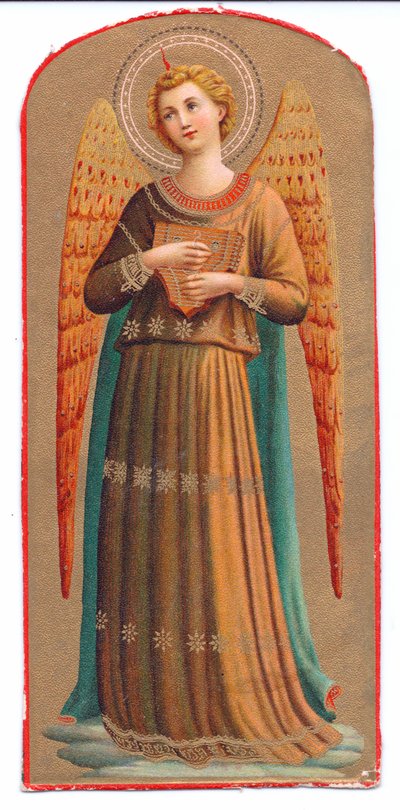 لون ليثو طباعة Fra Angelico angel آلة موسيقية ، ج. 1910 بواسطة فرا انجيليكو