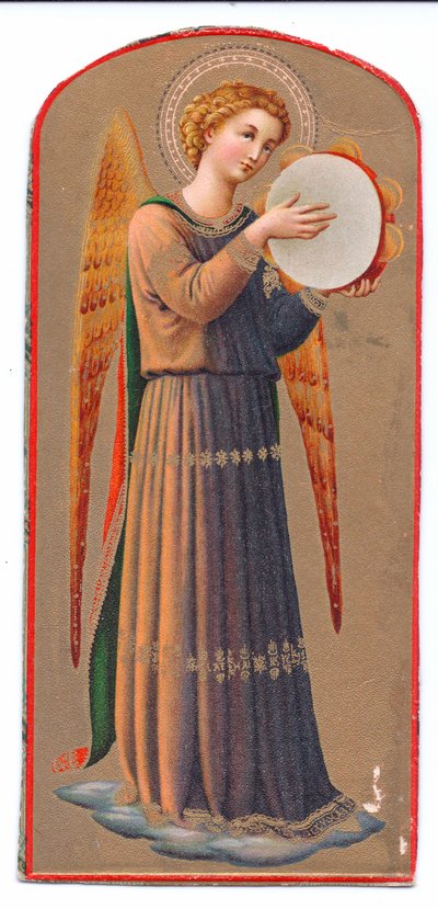 لون الطباعة ليغو من الملاك الملاك يلعب الدف ، ج. 1910 بواسطة فرا انجيليكو