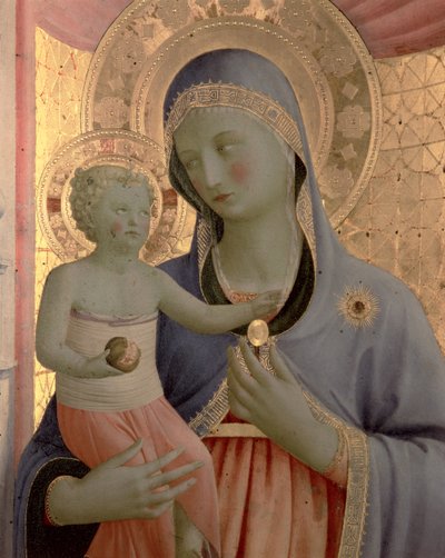 تفاصيل العذراء والطفل من أنالينا Altarpiece ، بعد 1434 تمبرا على اللوحة بواسطة فرا انجيليكو