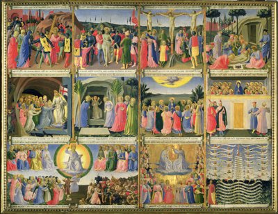 مشاهد من آلام المسيح والحكم الأخير ، في الأصل أدراج من خزانة تخزن الفضة ، c.1450-53 (درجة الحرارة على اللوحة) (انظر أيضًا 98902-6) بواسطة فرا انجيليكو