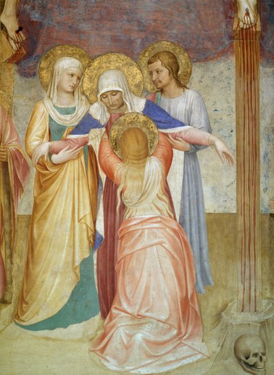 الصلب ، تفاصيل العذراء والحاضرين من بيت الفصل ، 1441-1442 فريسكو بواسطة فرا انجيليكو