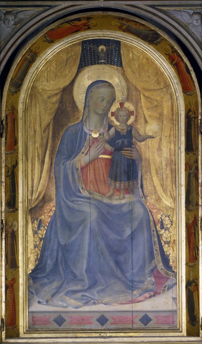 ال Linaiuoli Triptych ، تفاصيل العذراء والطفل المحاصر ، 1433 درجة الحرارة على اللوحة انظر أيضًا 76093 بواسطة فرا انجيليكو