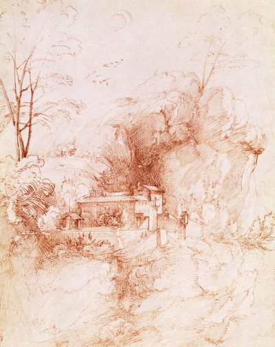 منظر طبيعي صخري به دير ، رسمه فرا بارتولوميو (1472-1517). بواسطة فرا بارتولوميو