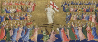 تمجد المسيح في لوحة بلاط السماء من Fiesole San Domenico Altarpiece ، c. 1423-1424 بواسطة Fra Giovanni Angelico da Fiesole