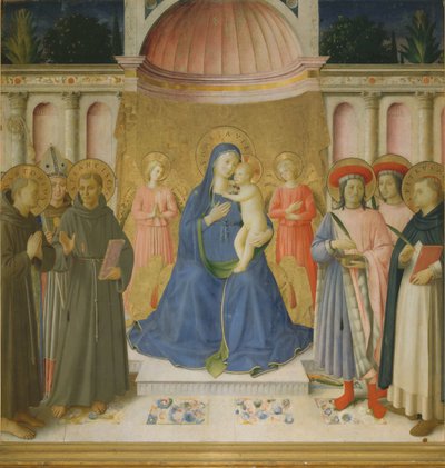 المحادثة المقدسة Pala von Bosco ai Frati، c. 1450. بواسطة Fra Giovanni Angelico da Fiesole