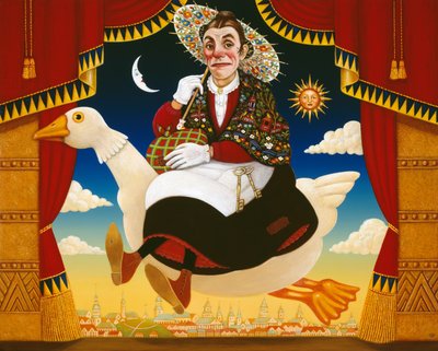 دان لينو (1860-1904) مثل Mother Goose ، 1996 (زيت وحرارة على اللوحة) بواسطة فرانسيس برومفيلد