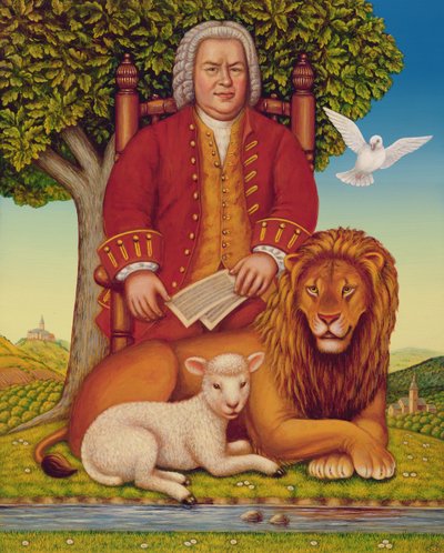 JS Bachs (1685-1750) Kingdom Peaceable Kingdom، 2000 (زيت و درجة حرارة على اللوحة) بواسطة فرانسيس برومفيلد